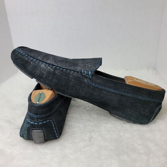 To Boot New York Men's Driving Loafer Blue Raffia  Leather Shoes Size 10 Stampe - Picture 6 of 10